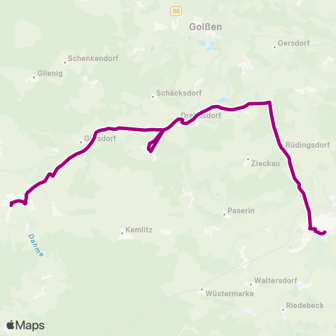 Regionale Verkehrsgesellschaft Dahme-Spreewald O.-Zacke-Platz ↔︎ Busbahnhof map