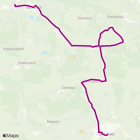 Regionale Verkehrsgesellschaft Dahme-Spreewald Bhf ↔︎ Busbahnhof map