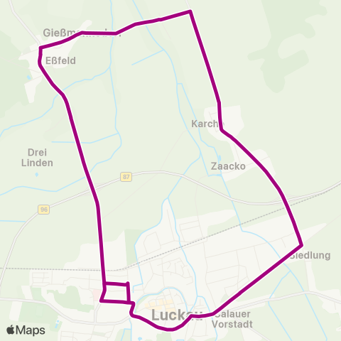 Regionale Verkehrsgesellschaft Dahme-Spreewald Matschenzstr. ↔︎ Busbahnhof map