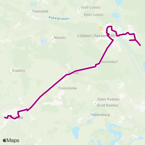 Regionale Verkehrsgesellschaft Dahme-Spreewald  map