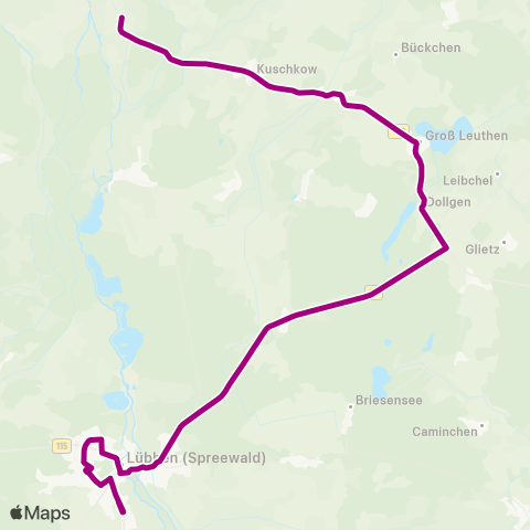 Regionale Verkehrsgesellschaft Dahme-Spreewald Bhf ↔︎ Schule map