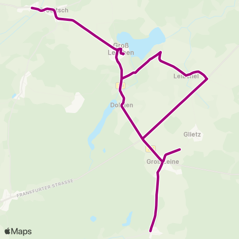 Regionale Verkehrsgesellschaft Dahme-Spreewald Schule ↔︎ Klein Leine map