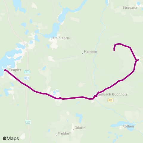 Regionale Verkehrsgesellschaft Dahme-Spreewald Markt ↔︎ Hermsdorf (Bei Münchehofe) map