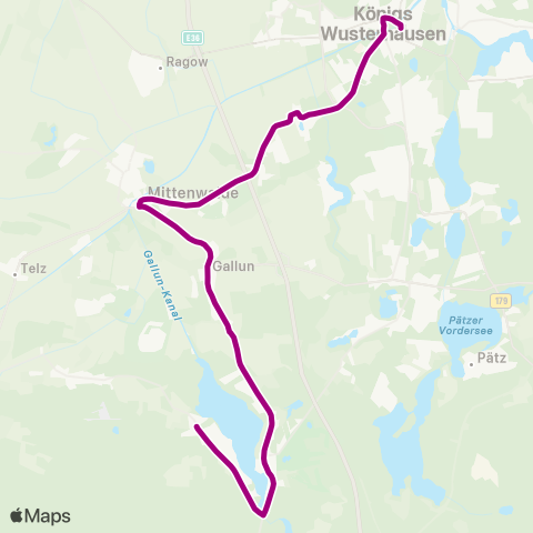 Regionale Verkehrsgesellschaft Dahme-Spreewald Dorf ↔︎ S Königs Wusterhausen Bhf map