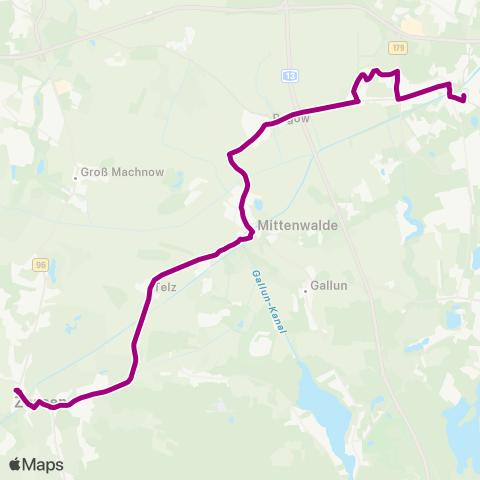 Regionale Verkehrsgesellschaft Dahme-Spreewald Yorckstr. ↔︎ S Königs Wusterhausen Bhf map