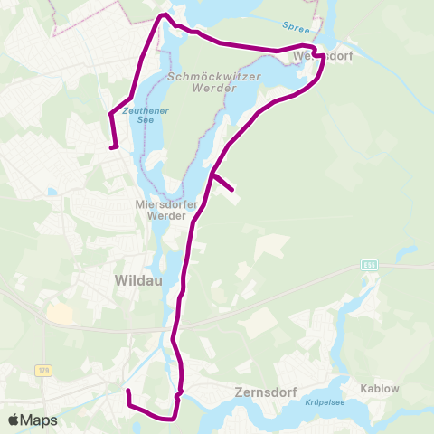 Regionale Verkehrsgesellschaft Dahme-Spreewald S Zeuthen ↔︎ Steinfurter Str. map