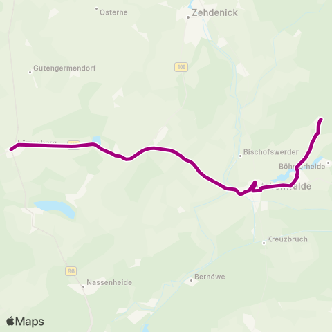 Oberhavel Verkehrsgesellschaft Kirche ↔︎ Wendestelle map