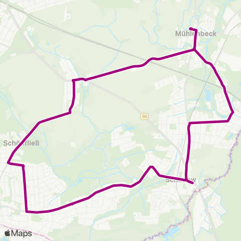 Oberhavel Verkehrsgesellschaft Schule ↔︎ Schule map