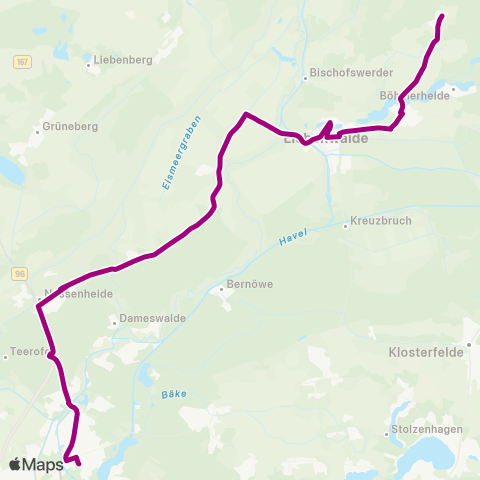 Oberhavel Verkehrsgesellschaft Wendestelle ↔︎ S Oranienburg Bhf map