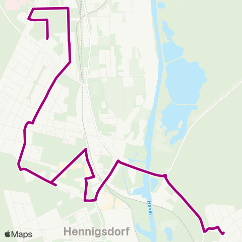 Oberhavel Verkehrsgesellschaft Stolpe Süd ↔︎ S Hennigsdorf Bhf map