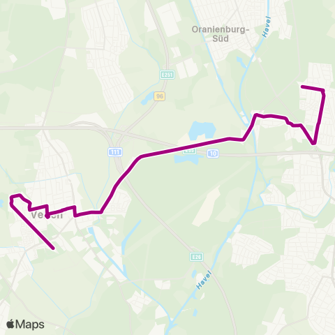 Oberhavel Verkehrsgesellschaft Grundschule Süd ↔︎ Schule map