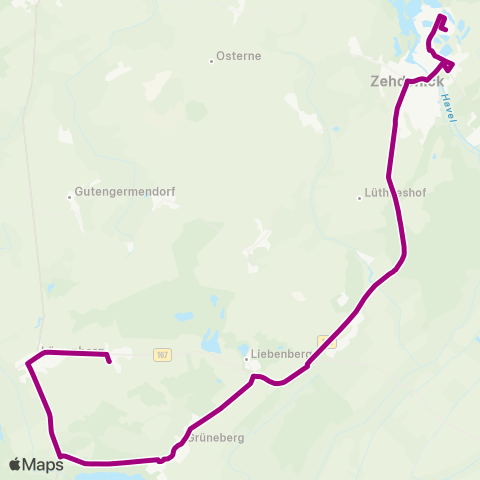 Oberhavel Verkehrsgesellschaft Bhf ↔︎ Libellenweg map