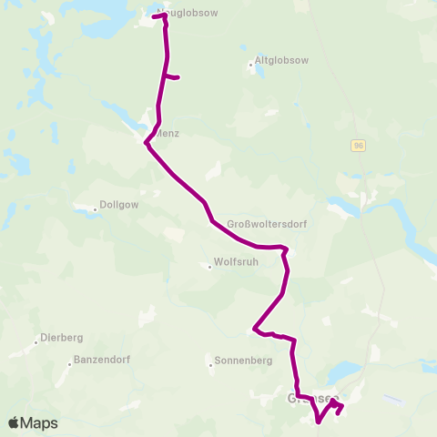 Oberhavel Verkehrsgesellschaft Neuglobsow ↔︎ Bhf map