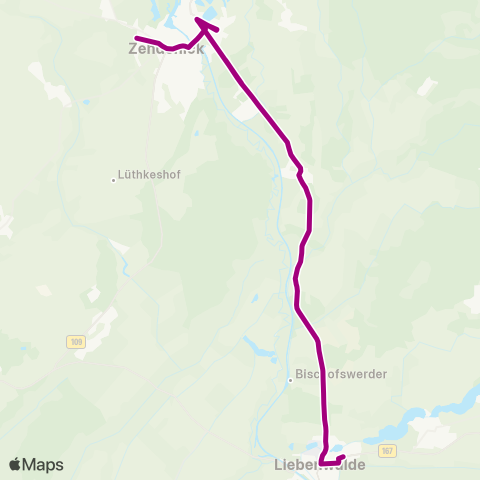 Oberhavel Verkehrsgesellschaft Hammerallee ↔︎ Bhf map