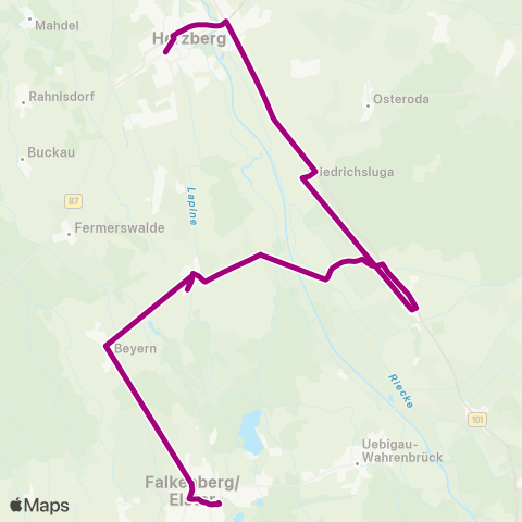 Verkehrsmanagement Elbe-Elster Falkenberg ↔︎ Busbahnhof map