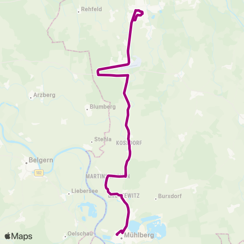 Verkehrsmanagement Elbe-Elster Mühlberg ↔︎ Busbahnhof map