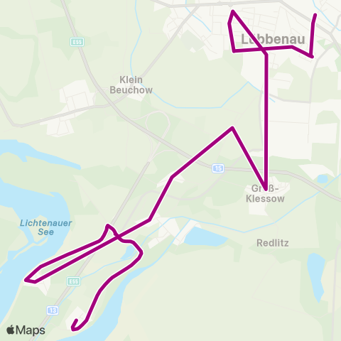 Verkehrsgesellschaft Oberspreewald-Lausitz Lichtenau ↔︎ Poststr. map