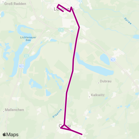 Verkehrsgesellschaft Oberspreewald-Lausitz Lindenstr. ↔︎ Busbahnhof map