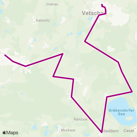 Verkehrsgesellschaft Oberspreewald-Lausitz Bhf ↔︎ Gahlener Weg map