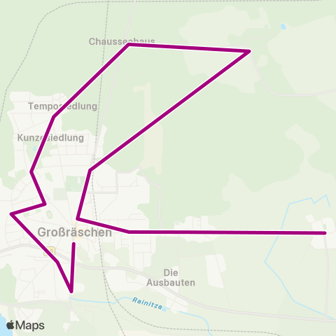 Verkehrsgesellschaft Oberspreewald-Lausitz Dörrwalde ↔︎ Mitte Stadtverwaltung map