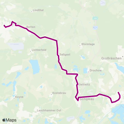 Verkehrsgesellschaft Oberspreewald-Lausitz Bhf ↔︎ Busbahnhof map