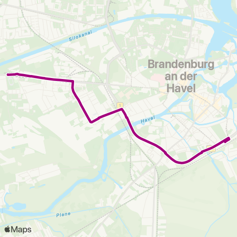 Verkehrsbetriebe Brandenburg an der Havel Quenzbrücke ↔︎ Fontanestr. map