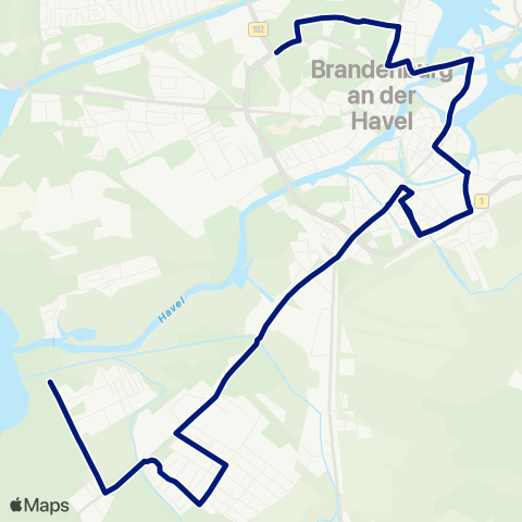 Verkehrsbetriebe Brandenburg an der Havel Wilhelmsdorf ↔︎ Fontanestr. map