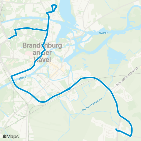 Verkehrsbetriebe Brandenburg an der Havel Potsdamer Str. ↔︎ Fontanestr. map