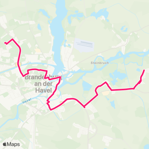 Verkehrsbetriebe Brandenburg an der Havel AM Schloss ↔︎ Fontanestr. map