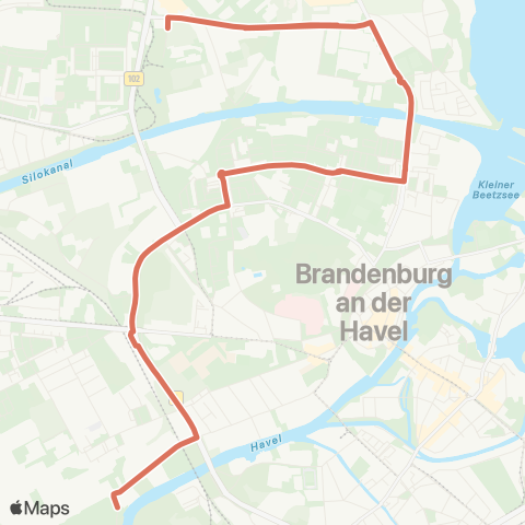 Verkehrsbetriebe Brandenburg an der Havel Zob ↔︎ Haveltor map