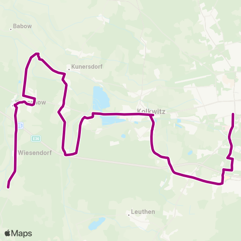 Cottbusverkehr Brodtkowitz ↔︎ Hbf map