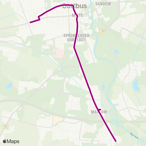 Cottbusverkehr Priorstr. ↔︎ Ströbitz map