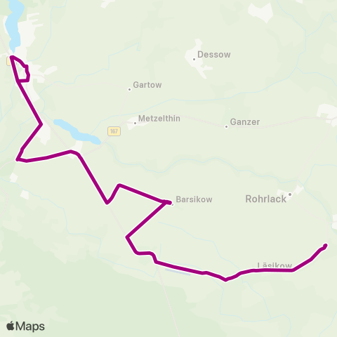 ORP Ostprignitz-Ruppiner Personennahverkehrsgesellschaft Läsikow ↔︎ Bhf map