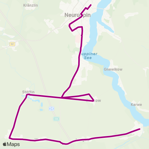 ORP Ostprignitz-Ruppiner Personennahverkehrsgesellschaft Schule ↔︎ Rheinsberger Tor Bhf map