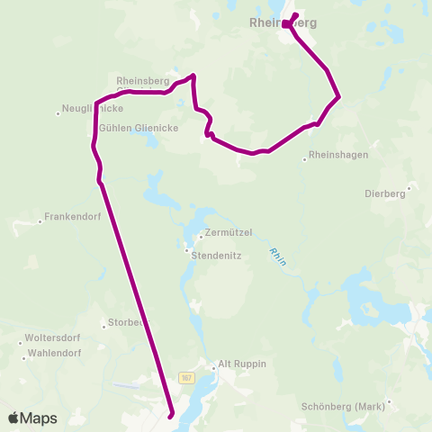 ORP Ostprignitz-Ruppiner Personennahverkehrsgesellschaft Bhf ↔︎ Rheinsberger Tor Bhf map