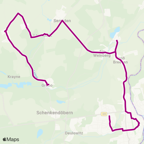 DB Regio Bus Ost Schule ↔︎ Bhf map