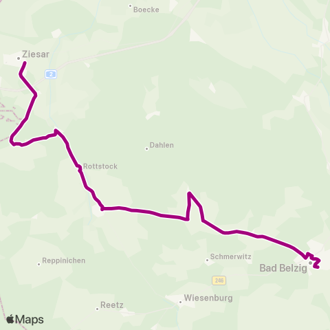 Lange Görzke ↔︎ Bad Belzig map