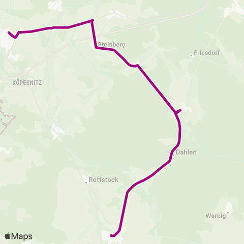 Lange Dippmannsdorf ↔︎ Grüningen map