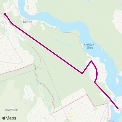 BVG Strandbad Grünau (Berlin) ↔︎ S Grünau (Berlin) map