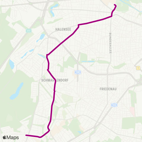 BVG U Oskar-Helene-Heim (Berlin) ↔︎ Hertzallee (Berlin) map