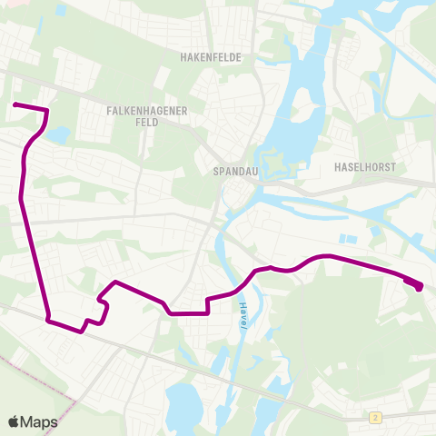 BVG Im Spektefeld ↔︎ U Ruhleben (Berlin) map