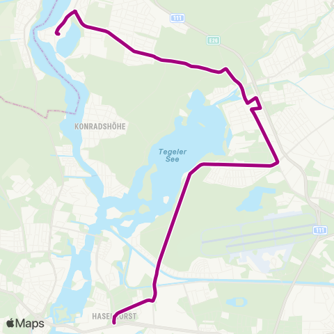 BVG U Haselhorst (Berlin) ↔︎ Alt-Heiligensee map