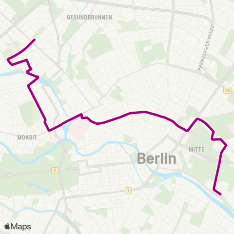 BVG S Ostbahnhof (Berlin) ↔︎ U Leopoldplatz (Berlin) map