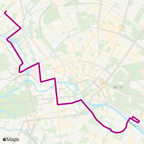 BVG U Leopoldplatz (Berlin) ↔︎ S Ostbahnhof (Berlin) map