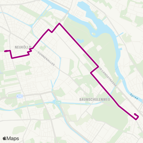 BVG Fontanestr. ↔︎ S Schöneweide map