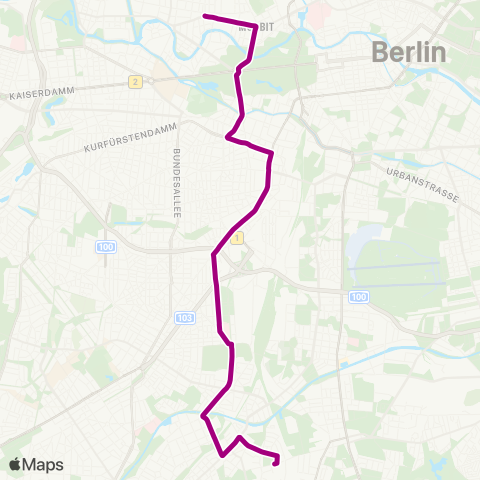 BVG Halbauer Weg (Berlin) ↔︎ U Turmstr. (Berlin) map