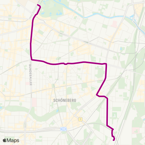 BVG Hertzallee (Berlin) ↔︎ S Südkreuz Bhf (Berlin) map