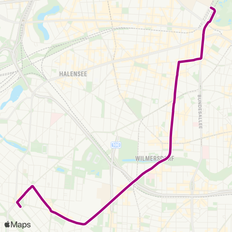 BVG Roseneck (Berlin) ↔︎ Hertzallee (Berlin) map