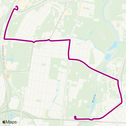 BVG S+U Wuhletal (Berlin) ↔︎ S Marzahn (Berlin) map