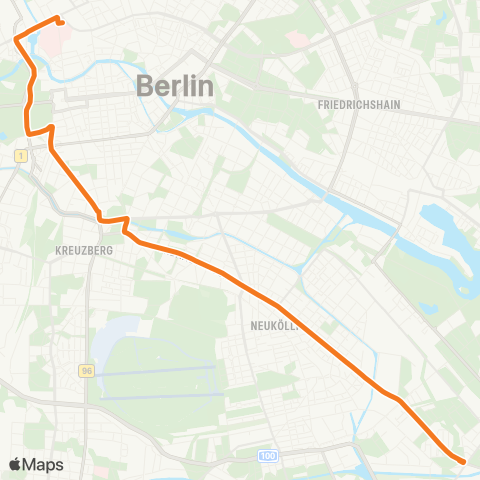 BVG S+U Berlin Hbf ↔︎ Sonnenallee map